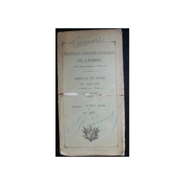 CARTE DU SERVICE GÉOGRAPHIQUE DE L'ARMÉE TUNISIE NORD
