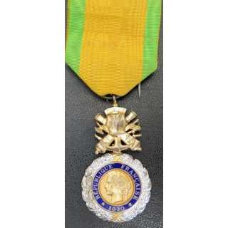 FRANCE : Médaille militaire 1870 3° république en argent émaux parfaits
