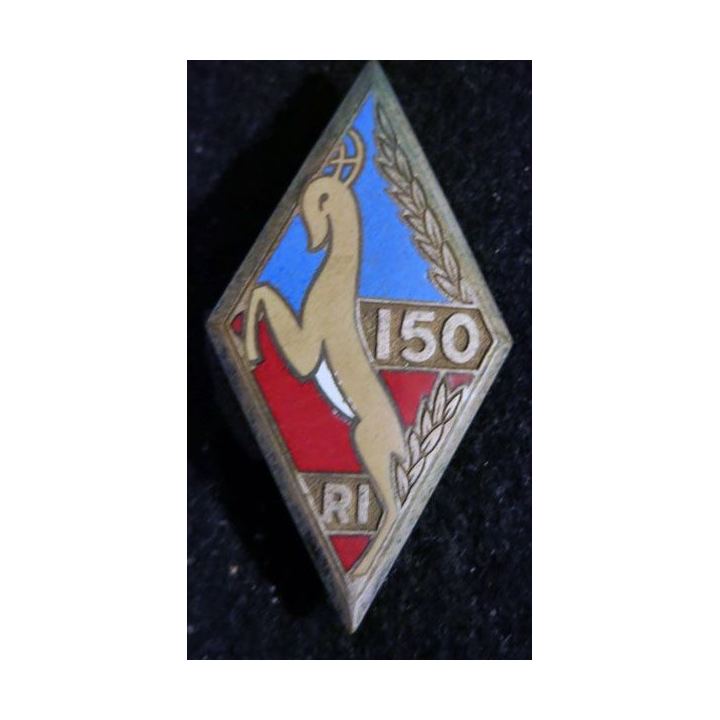 150° RI : Insigne métallique du 150° régiment d'infanterie de fabrication Drago Béranger déposé en émail