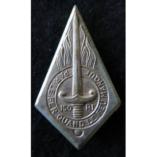 150° RI : Insigne métallique du 150° régiment d'infanterie de fabrication Drago Béranger métal argenté