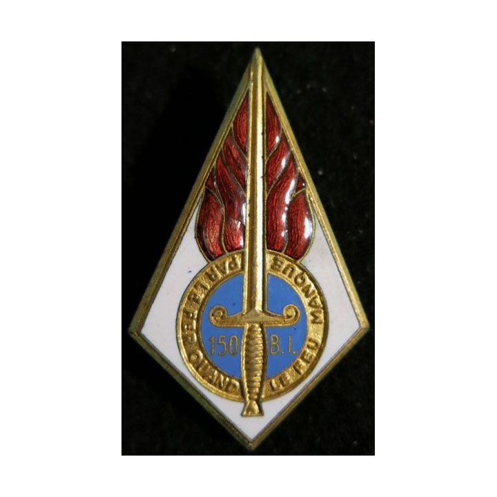 150° BI : 150° bataillon d'infanterie de fabrication non spécifiée en émail