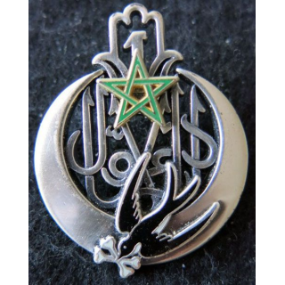 1° RTIR : Insigne métallique du 1° régiment de Tirailleurs de fabrication Drago G. 4158 en relief