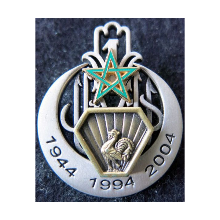 1° RTIR : insigne métallique du 1° régiment de tirailleurs 1944 1994 2004 de fabrication Arthus Bertrand