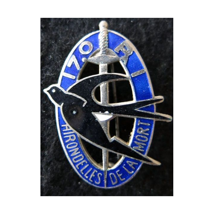 170° RI : Insigne métallique du 170° régiment d'infanterie de fabrication Duseaux Paris en émail