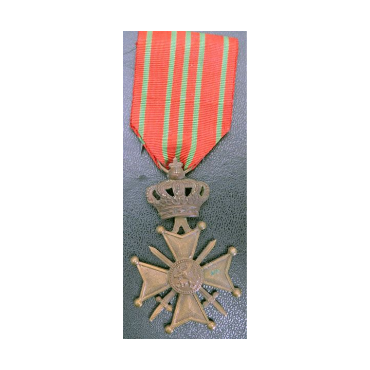 BELGIQUE : croix de guerre 1914-1918 a en bronze