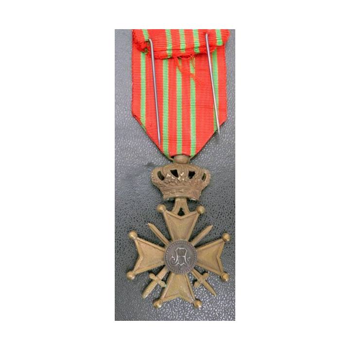 BELGIQUE : croix de guerre 1914-1918 a en bronze