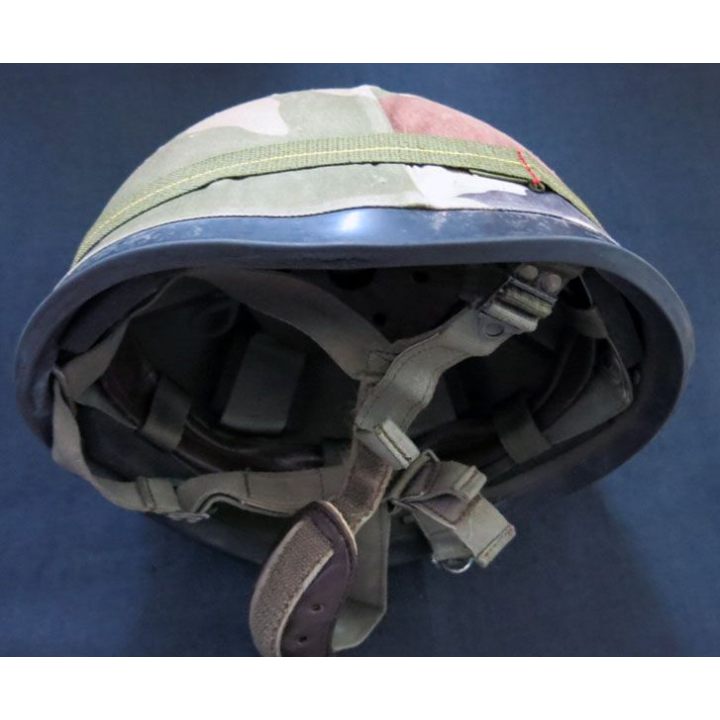 Casque F1 Armée française de fabrication Dunois Cousance 1979 avec tissus TE