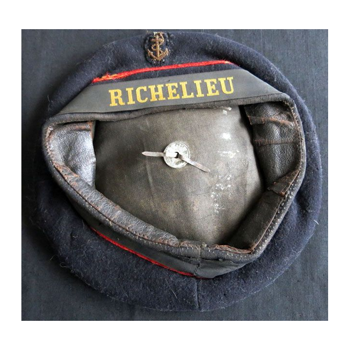 Bachi de marin en laine bleue avec bandeau "Richelieu" sans coiffe