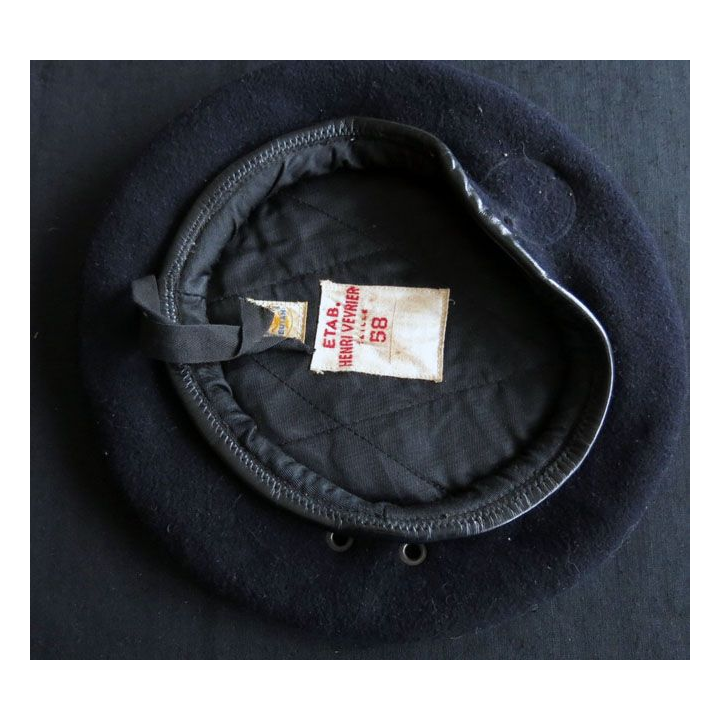 Béret bleu marine TTA de fabrication ETAB Henri Vevrier T.58