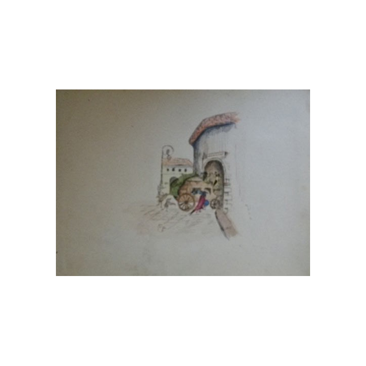 Album de croquis d'Edouard Mangin faits main région de Thionville 1859