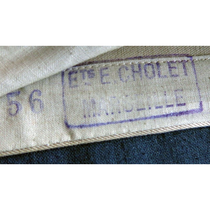 CALOT : calot de l'infanterie coloniale Modèle 1957 toile kaki de taille 56 avec ancre neuf