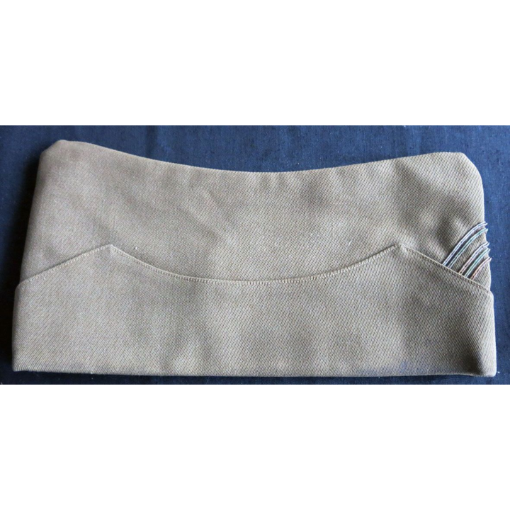 CALOT : calot fantaisie officier Modèle 1930 gabardine kaki de taille 57 galon Lt Colonel