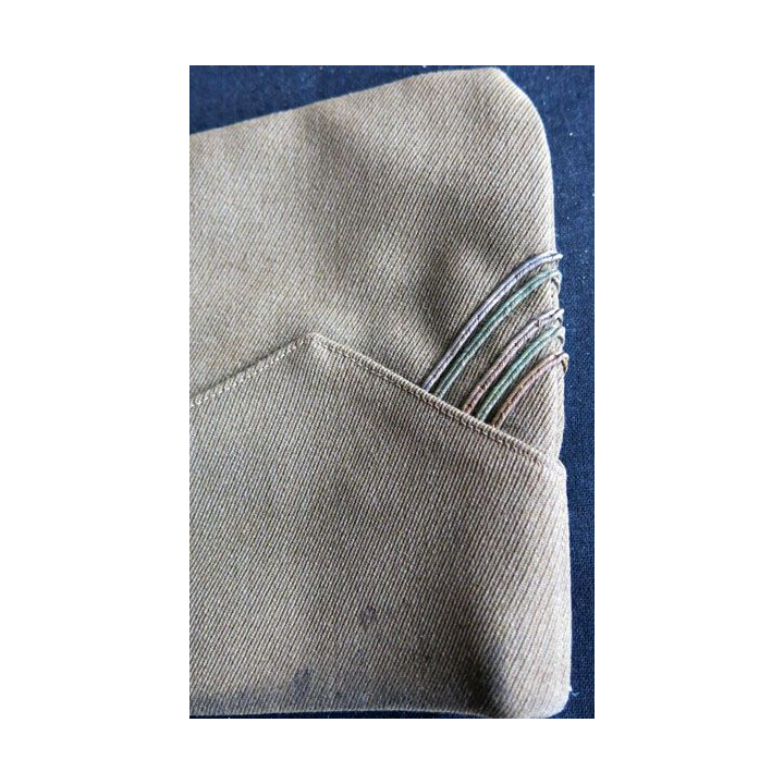 CALOT : calot fantaisie officier Modèle 1930 gabardine kaki de taille 57 galon Lt Colonel