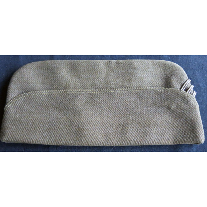 CALOT : calot fantaisie officier Modèle 1941-1945 gabardine kaki de taille 56 galon Capitaine