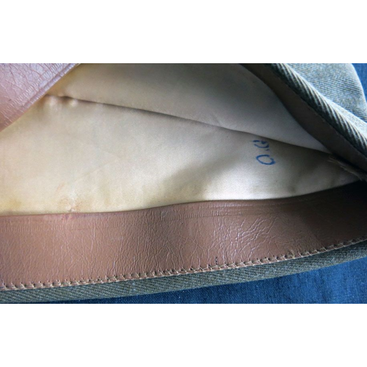 CALOT : calot fantaisie officier Modèle 1941-1945 gabardine kaki de taille 56 galon Capitaine