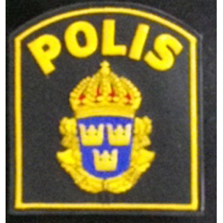 INSIGNE EN TISSU BRODÉ DE LA POLICE SUÉDOISE