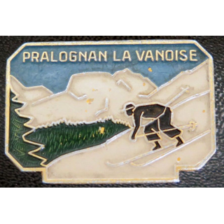 SKI : vieil insigne de la station Pralognan la Vanoise de fabrication Augis peint