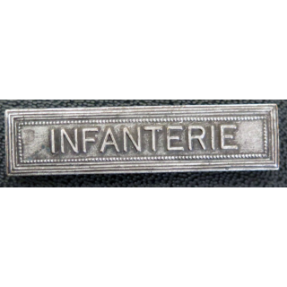 Barrette " INFANTERIE " en métal argenté