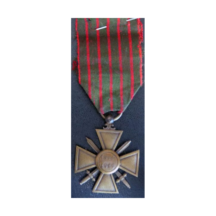 Croix de guerre 1914-1917 avec 3 citations ( 2 palmes étoile de bronze)