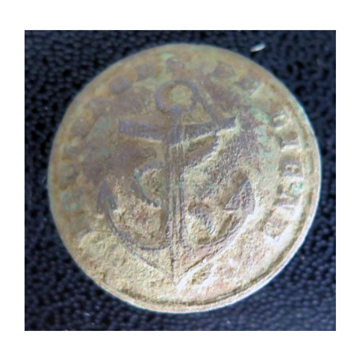 Vieux bouton d'équipage de ligne du 1° empire Français diamètre 2,2 cm