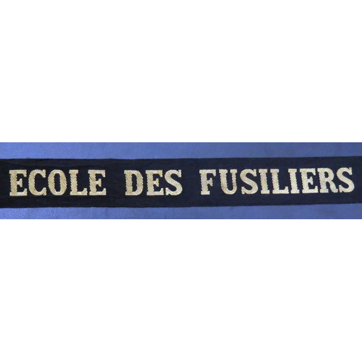 MARINE : bande de bachi de marin " école des Fusiliers " longueur 57 cm
