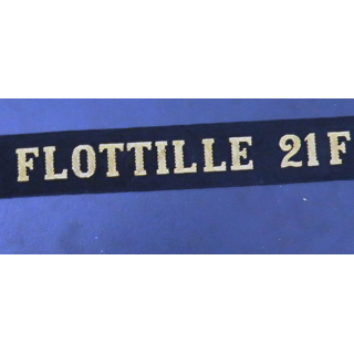 MARINE : bande de bachi de marin " Flotille 21 F " longueur 65 cm