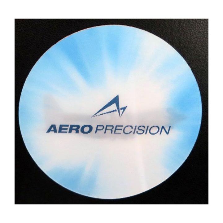 Autocollant double lecture Aero precision (Diam 8,3 cm)