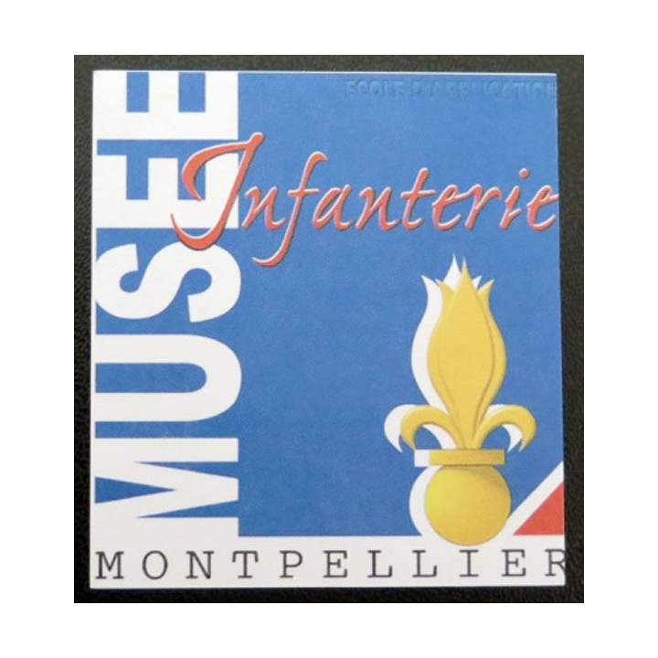 Autocollant du musée de l'infanterie de M/ontpellier 6 x 5,5 cm
