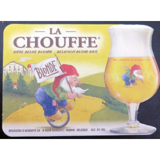 DESSOUS DE VERRE A BIÈRE La Chouffe 13 x 9 cm