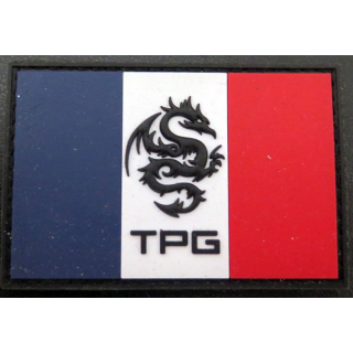Insigne plastique mousse en relief des TPG dragon team sur scratch