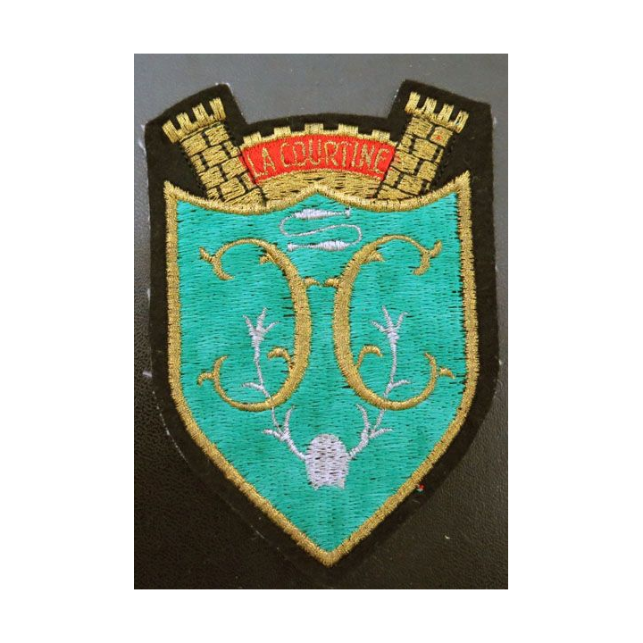 35° CC : insigne tissu de la 35° Compagnie de camp de La Courtine 11 x 8 cm
