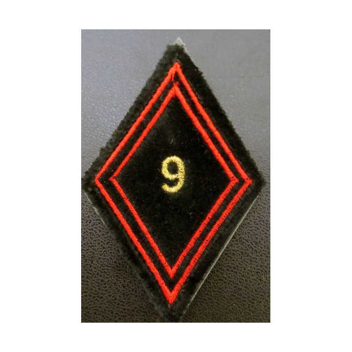 LOSANGE DE BRAS MODÈLE 45 :  9° régiment du génie cadre sur scratch