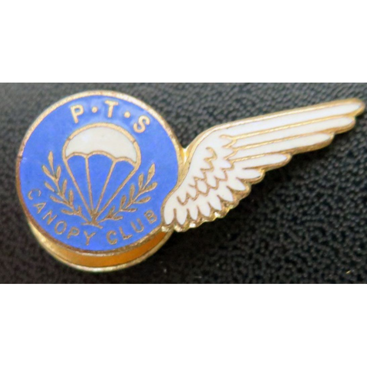 PTS : insigne miniature du PTS Canopy Club de fabrication Miller Branston émail