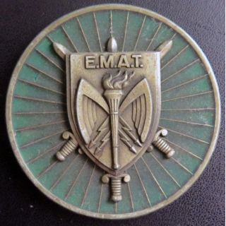 EMAT : plaque de l'Etat Major de l'armée de terre de diamètre 7 cm
