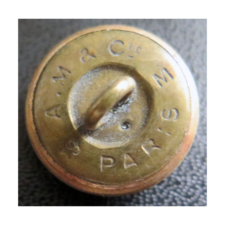 bouton marine diamètre 2 cm strié  époque 3° république A.M & Cie 19 M