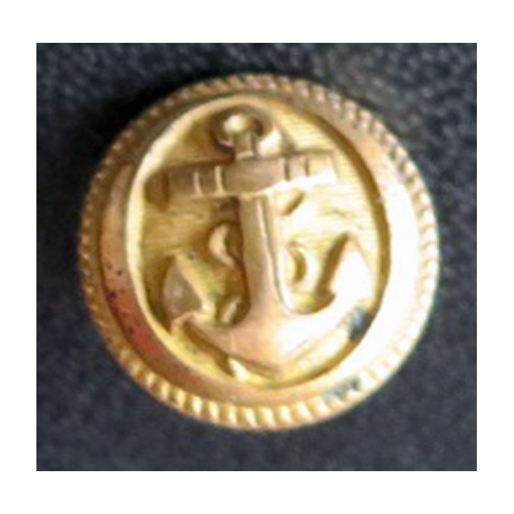 Vieux bouton de la marine strié  époque 3° république 