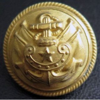 Vieux bouton d'amiral de la marine époque 1815 Supérieur 21 1/2 