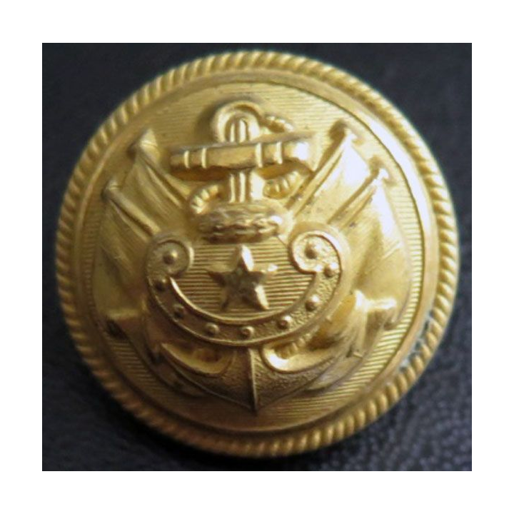 Vieux bouton d'amiral de la marine époque 1815 Supérieur 21 1/2 