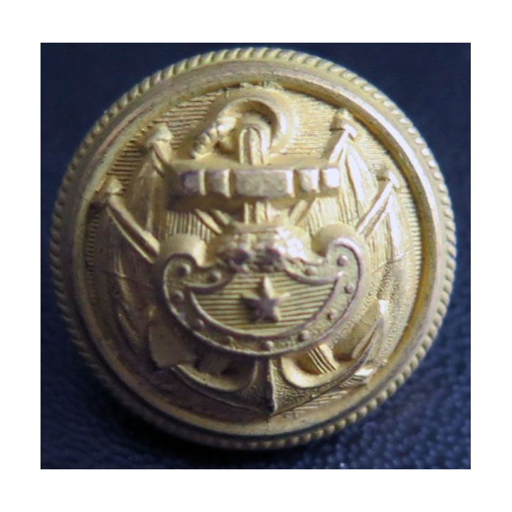 Vieux bouton d'amiral de la marine époque 1815 Supérieur 21 1/2 