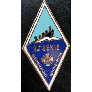 insigne métallique du 1° régiment du génie de fabrication Drago H. 209