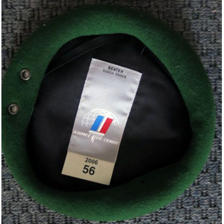 Béret vert Légion 100%  laine Beatex Oloron T. 56 neuf