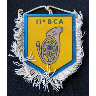 11° BCA : Fanion 10 x 8,5 cm du 11° bataillon de chasseurs alpins (FAR) de Barcelonnette