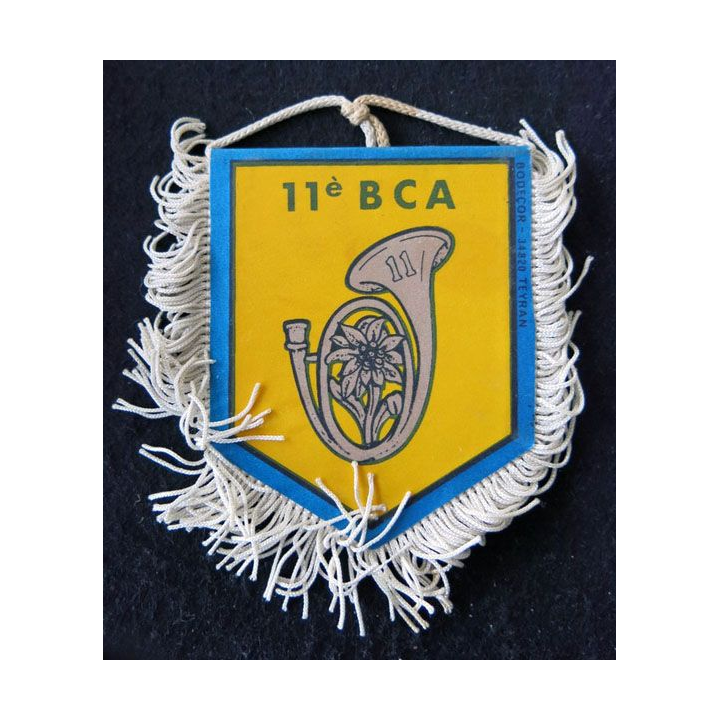 11° BCA : Fanion 10 x 8,5 cm du 11° bataillon de chasseurs alpins (FAR) de Barcelonnette