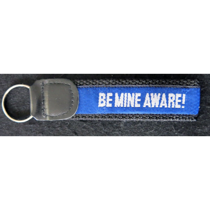 PORTE CLES : porte clés tissu et cuir Be Mine Aware 14,8 cm x 3 cm