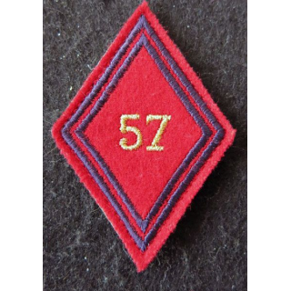 LOSANGE DE BRAS MODÈLE 45 :  57° régiment d'artillerie cadre sur scratch