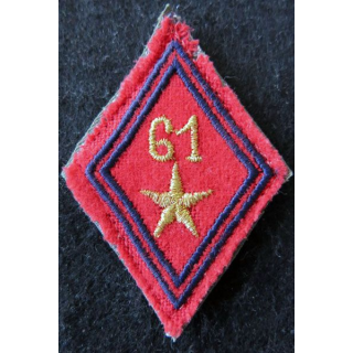 LOSANGE DE BRAS MODÈLE 45 :  61° régiment d'artillerie cadre sur scratch