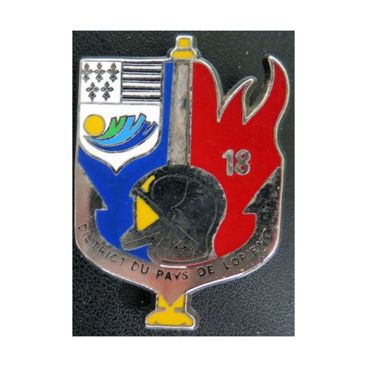 insigne métallique pompiers district du pays de Lorient Made in France