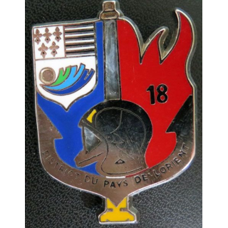 insigne métallique pompiers district du pays de Lorient Made in France