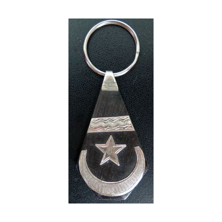 Porte clef mauritanien en métal argenté