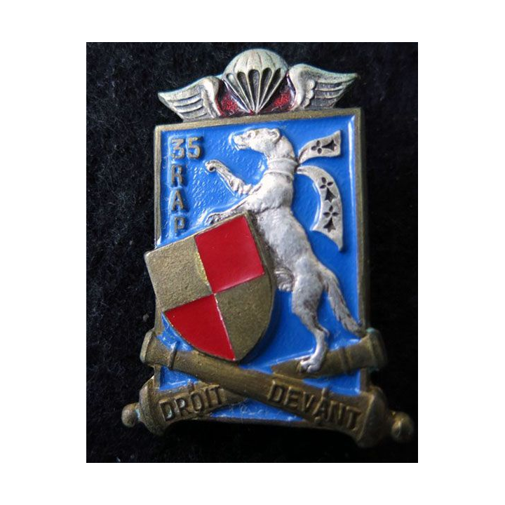 35° RAP : insigne du 35° régiment d'artillerie parachutiste de fabrication Drago Paris H. 547 peint